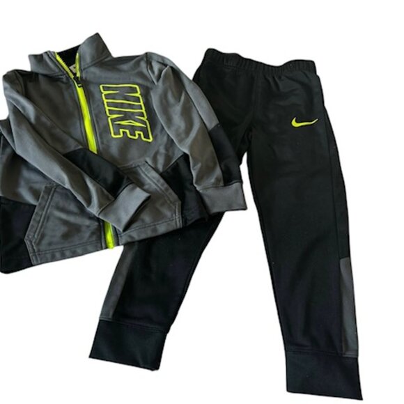 Boys Nike Tracksuit-Size S (5-6 yrs)-Zip Front-Black & Gray-Top Fleece Lined - Picture 2 of 10